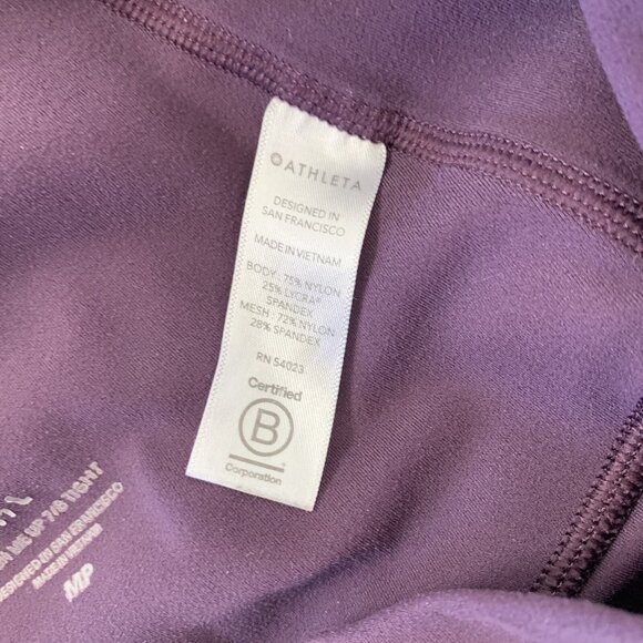 Athleta Capris Medium Petite Purple Cropped Stretch Workout Athleisure - Picture 7 of 8
